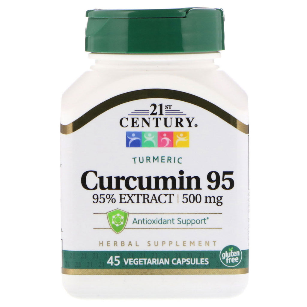 21e eeuw, Curcumine 95, 500 mg, 45 Vegetarische capsules