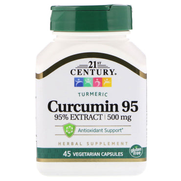 21e siècle, Curcumine 95, 500 mg, 45 capsules végétariennes