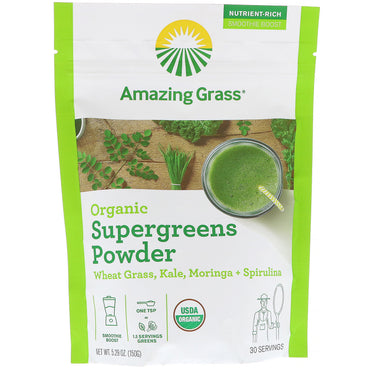 Amazing Grass, Pó SuperGreens, 150 g (5,29 oz)