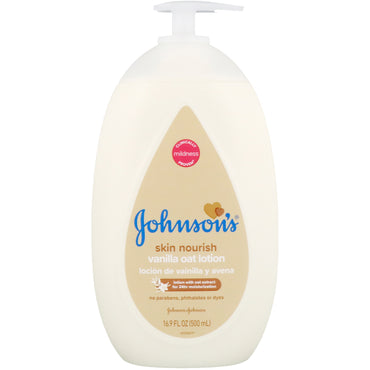 Johnson's Skin Nourish Loción de avena y vainilla 16,9 fl oz (500 ml)