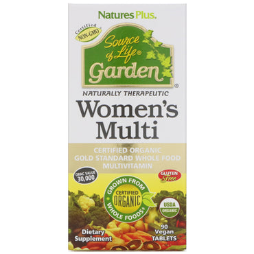 Nature's Plus, Source of Life Garden، متعدد الفيتامينات للنساء، 90 قرصًا نباتيًا