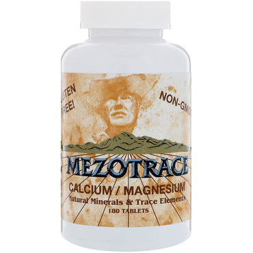 Mezotrace, Calcium/Magnesium, natürliche Mineralien & Spurenelemente, 180 Tabletten