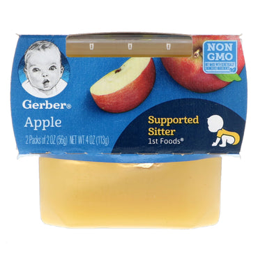 Gerber 1st Foods Apple 2 Pack 2 oz (56 גרם) כל אחד