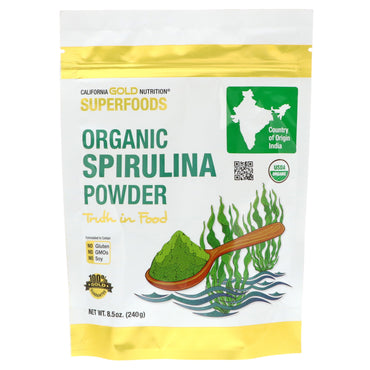California Gold Nutrition, Superfoods,  Spirulina Powder, 8.5 oz (240 g)