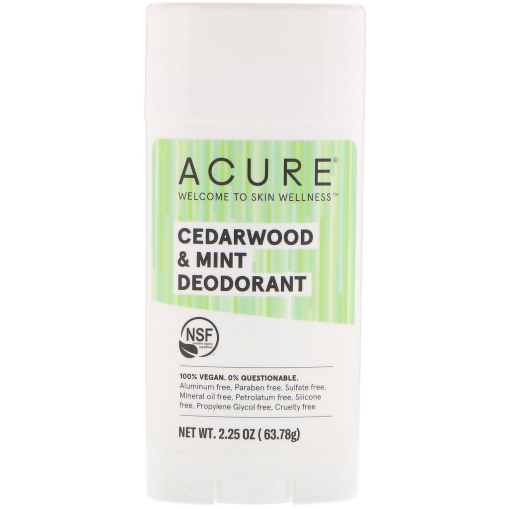 Acure, Deodorant, Cedarwood & Mint, 2.25 oz (63.78 g)