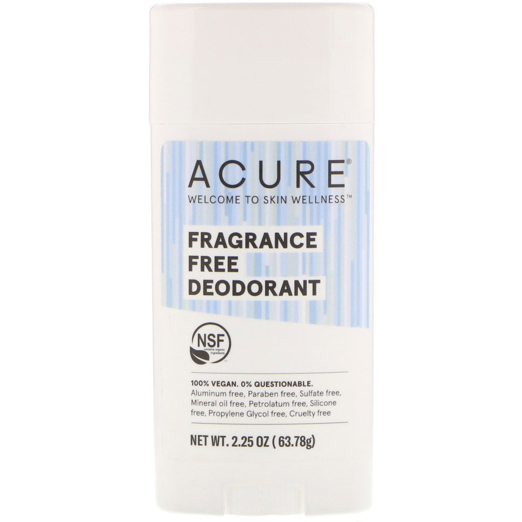 Acure, Deodorant, Fragrance Free, 2.25 oz (63.78 g)