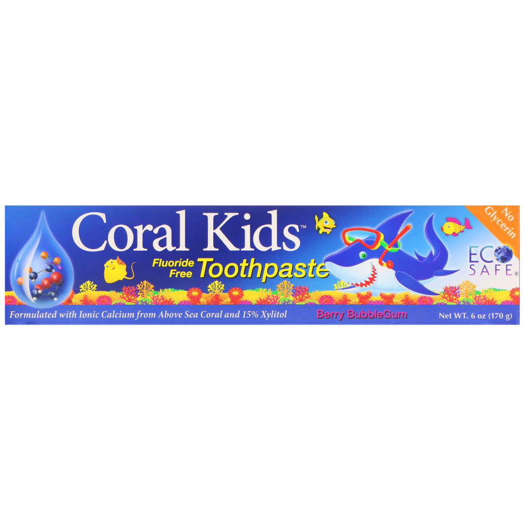 CORAL LLC, Pasta do zębów Coral Kids, Guma balonowa z jagodami, 6 uncji (170 g)