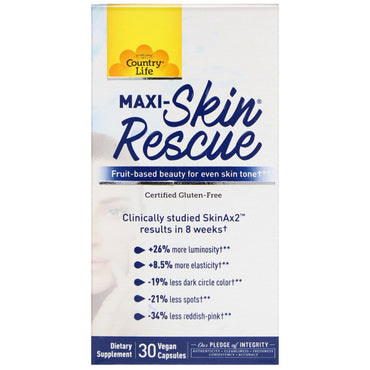 Country Life Maxi-Skin Rescue 30 Cápsulas Veganas