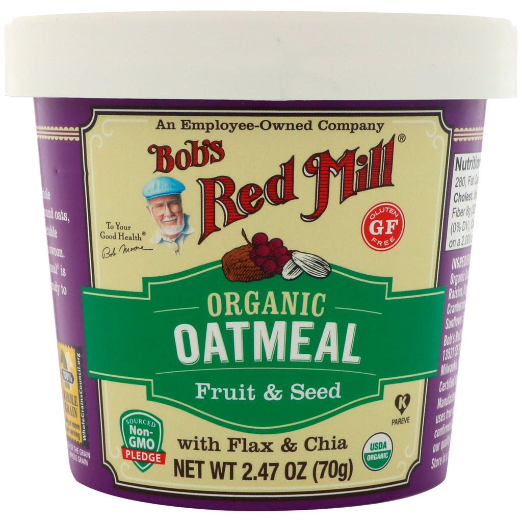 Bob's Red Mill Oatmeal Cup Frukt & Frö med Lin & Chia 2,47 (70 g)