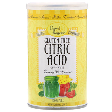 Fun Fresh Foods, Dowd &amp; Rodgers, acide citrique, sans gluten, 10 oz (280 g)