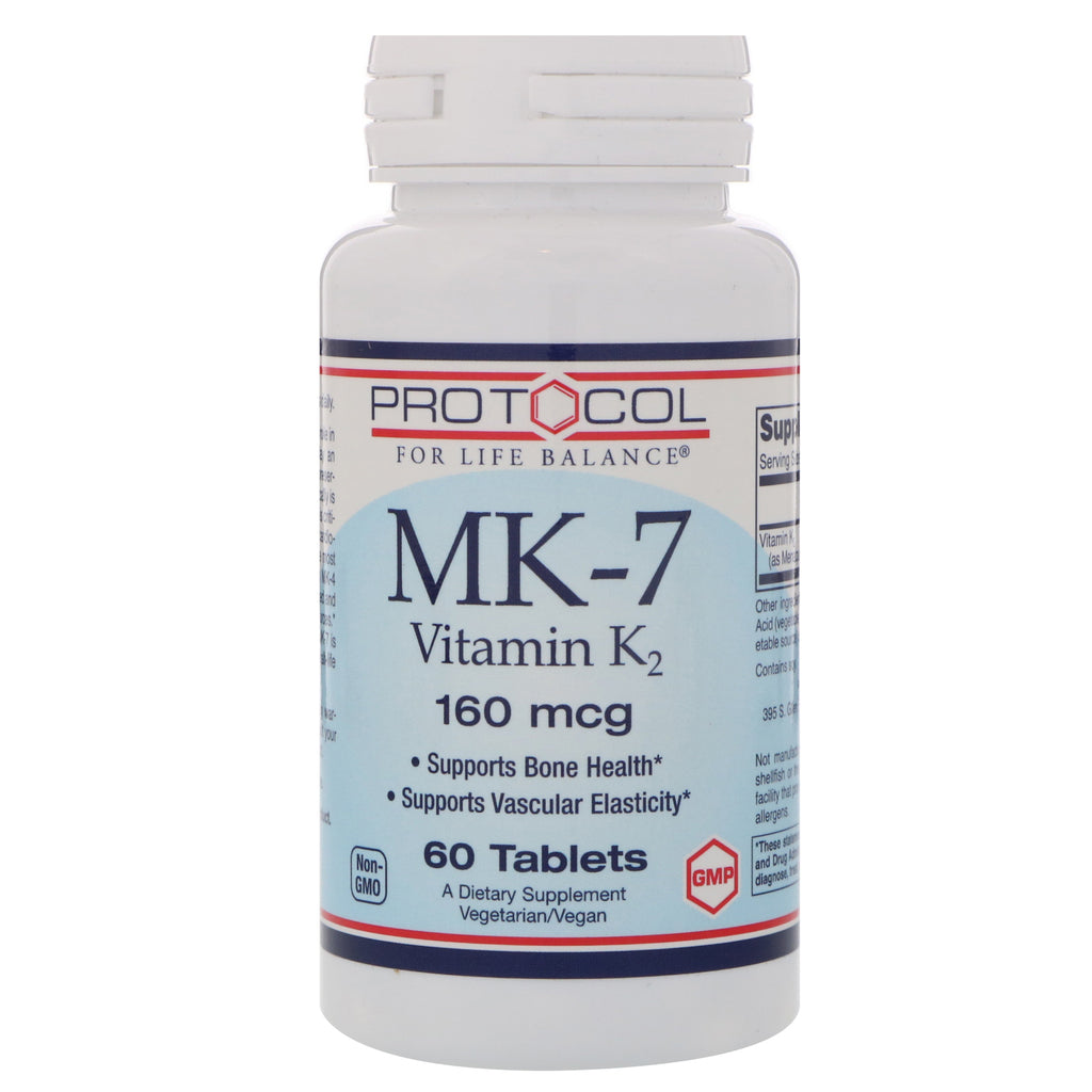 Protocol for Life Balance、MK-7 ビタミン K2、160 mcg、60 錠