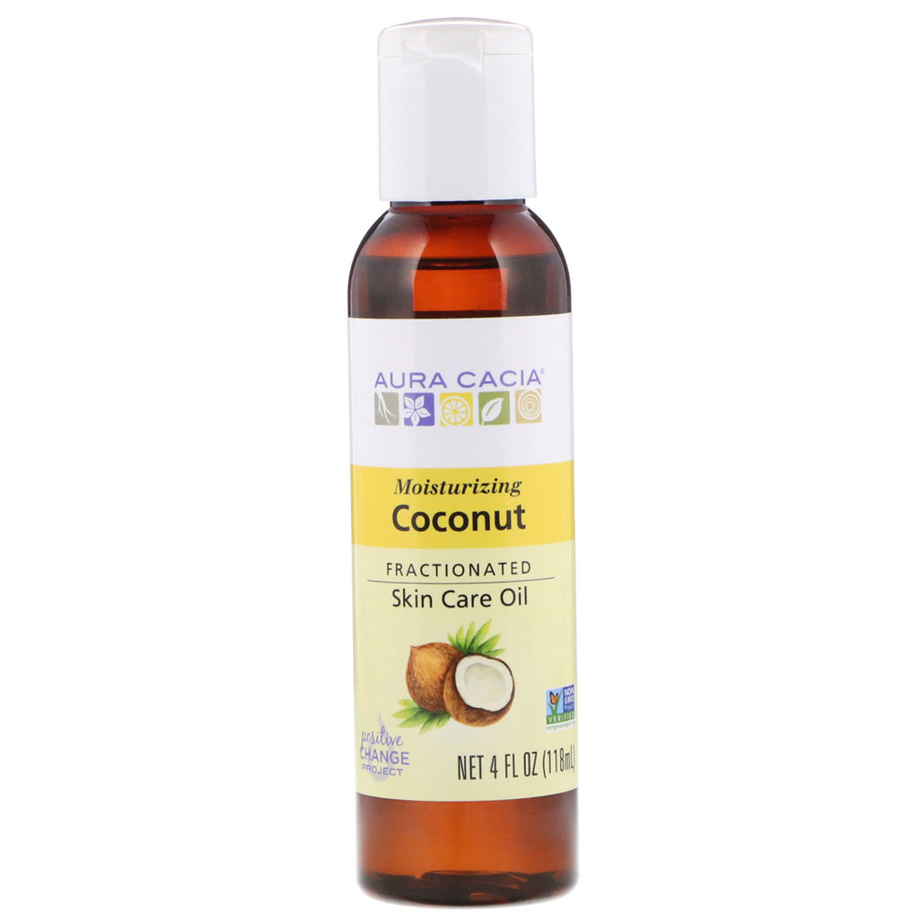 Aura Cacia, Fractionated Skin Care Oil, Coconut, 4 fl oz (118 ml)