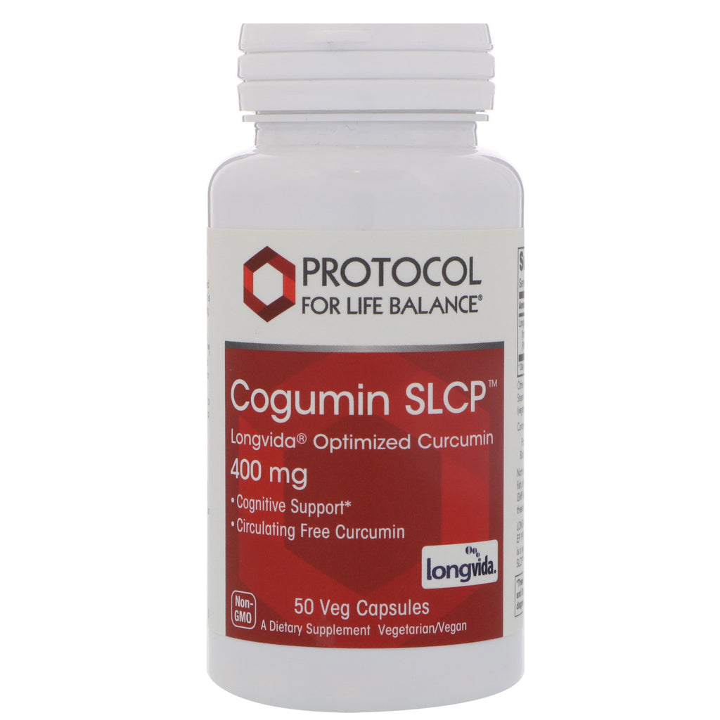 Protocole pour l'équilibre de la vie, Curcumine SLCP, Curcumine optimisée Longvida, 400 mg, 50 capsules végétales