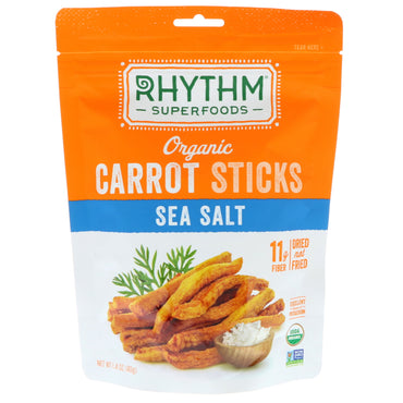 Rhythm Superfoods, bâtonnets de carottes, sel de mer, 1,4 oz (40 g)
