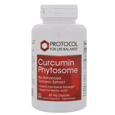Protocole pour l'équilibre de la vie, phytosome de curcumine, extrait de curcuma bio-amélioré, 500 mg, 60 capsules végétales