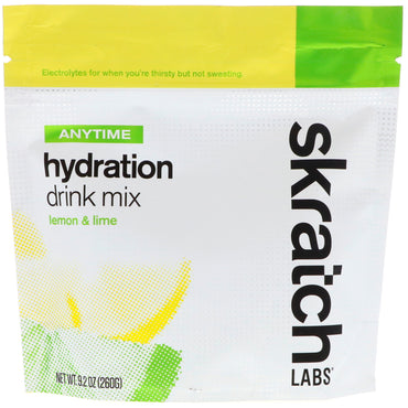 SKRATCH LABS, Anytime Hydration Drink Mix, Zitrone und Limette, 9,2 oz (260 g)
