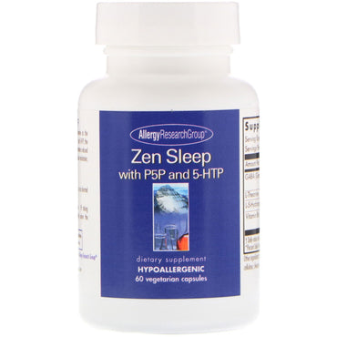 กลุ่มวิจัยโรคภูมิแพ้ Zen Sleep พร้อม P5P และ 5-HTP, แคปซูลมังสวิรัติ 60 แคปซูล