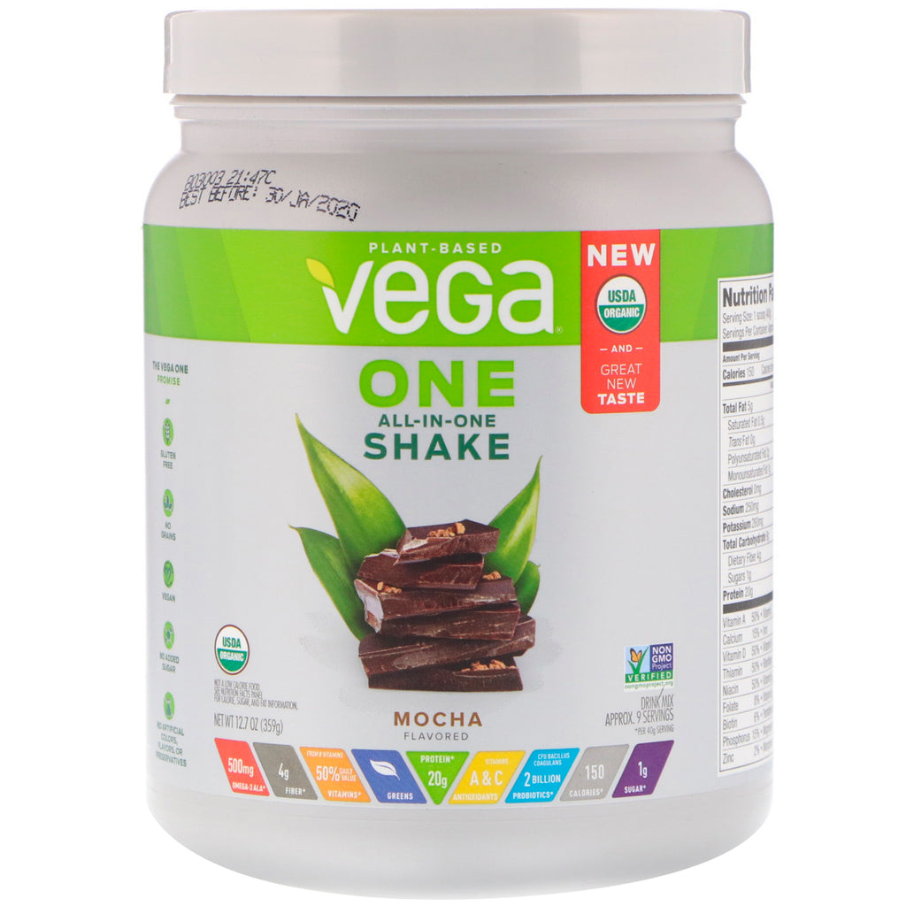 Vega, én, alt-i-ett-shake, mokka, 359 g (12,7 oz)