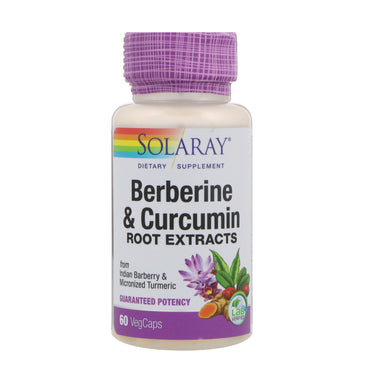 Solaray, berberine & curcumine, wortelextracten, 60 vegcaps