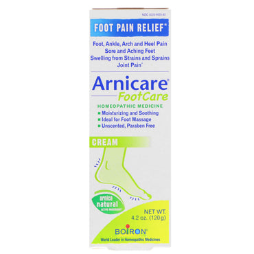 Boiron, Arnicare Foot Care Cream, uparfymert, 4,2 oz (120 g)