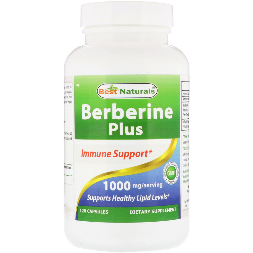 Best Naturals, Berberyna Plus, 1000 mg, 120 kapsułek