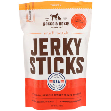 Rocco & Roxie, Jerky Sticks, für Hunde, Truthahn, 16 oz (453 g)