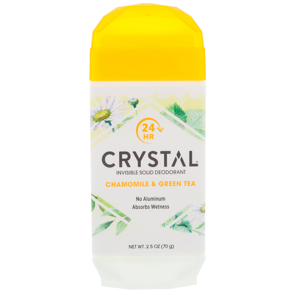 Crystal Body Deodorant, Invisible Solid Deodorant, Kamomill & Grönt te, 2,5 oz (70 g)