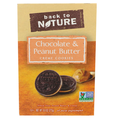 Tilbage til Nature, Chocolate & Peanut Butter Creme Cookies, 9,6 oz (272 g)