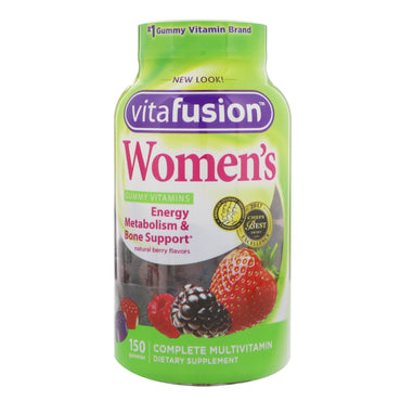 VitaFusion, Vitaminas gomosas para mujeres, sabores naturales de bayas, 150 gomitas