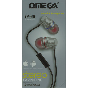 Omega-Omega EP-66| St-oortelefoon | met microfoon voor smartphones