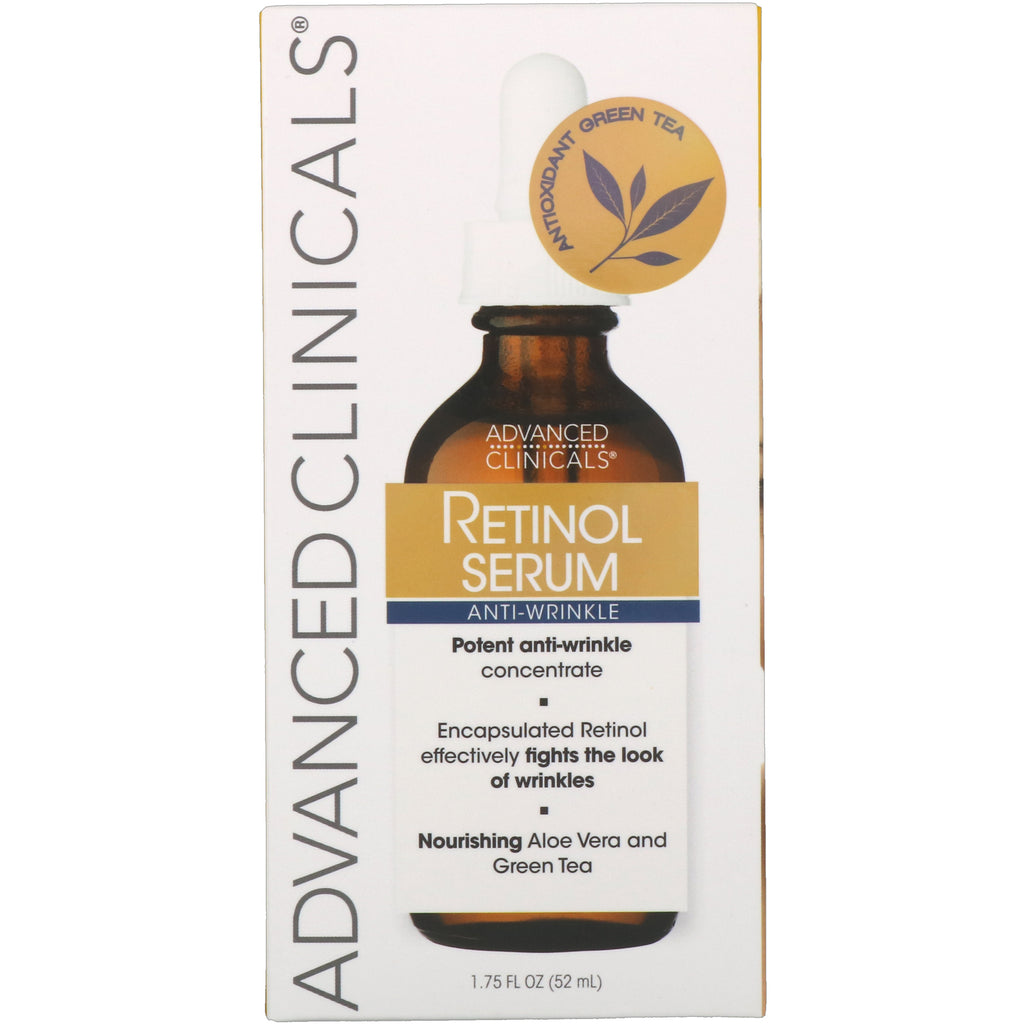 Advanced Clinicals, Retinol Serum, Anti-rynke, 1,75 fl oz (52 ml)