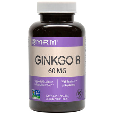 MRM, Ginkgo B, 60 mg, 120 veganske kapsler