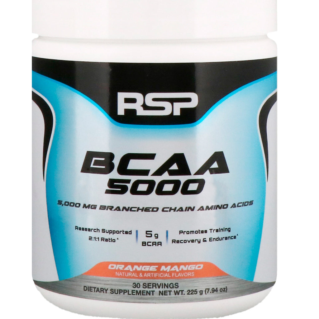 RSP Nutrition, BCAA 5000, Orange Mango, 5,000 mg, 7.94 oz (225 g)