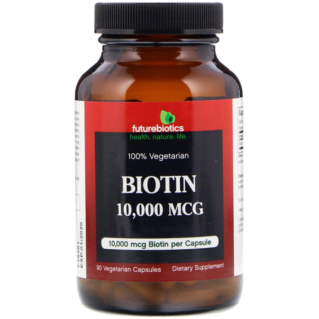 FutureBiotics, Biotin, 10 000 mcg, 90 vegetariske kapsler