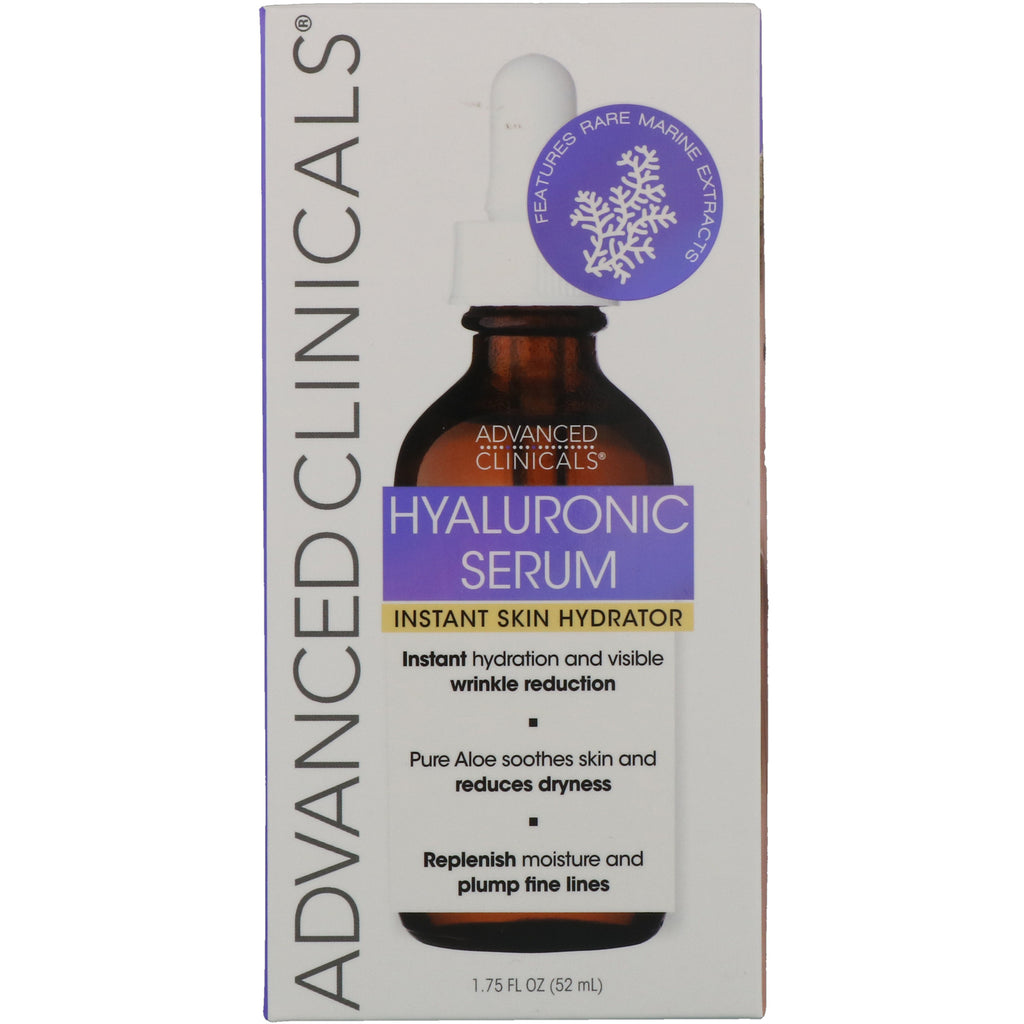 Advanced Clinicals, Hyaluronic Serum, Instant Skin Hydrator, 1,75 fl oz (52 ml)