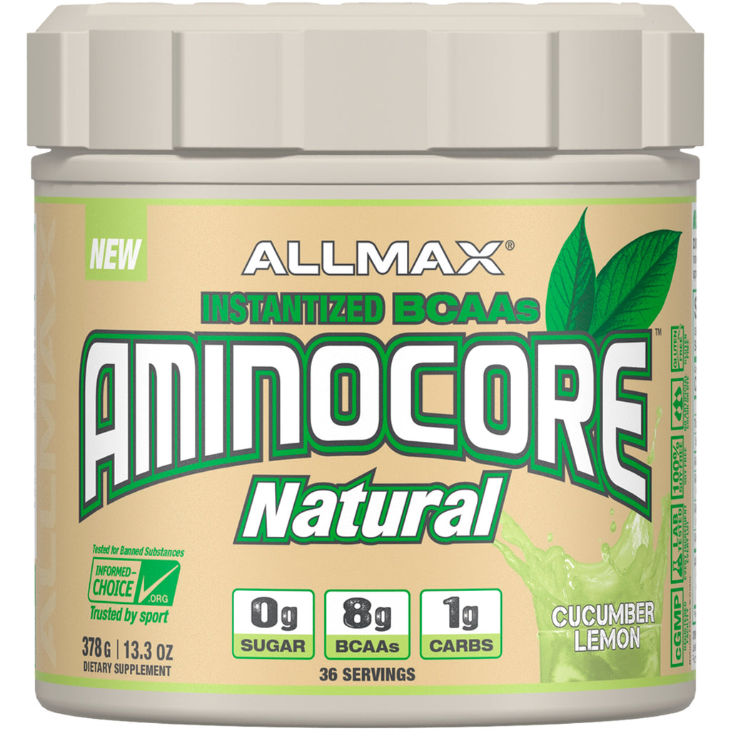 ALLMAX Nutrition, Aminocore Natural Instantized BCAAs, Agurk Melon, 13,3 oz (378 g)