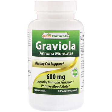 Best Naturals, Graviola (Annona Muricata), 600 mg, 120 kapslar