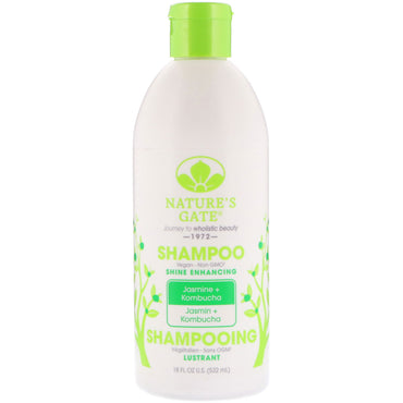 Nature's Gate, Shampoo, Shine Enhancing, Jasmine + Kombucha, 18 fl oz (532 ml)