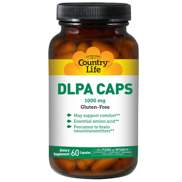 Country Life, Cápsulas de DLPA, 1000 mg, 60 cápsulas