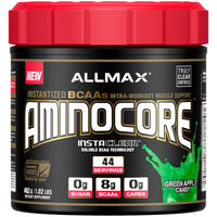 ALLMAX Nutrition, AMINOCORE, BCAA, 8G BCAAs, 100% Pure 45:30:25 Ratio, Gluten Free, Green Apple Candy, 1.02 lb (462 g)