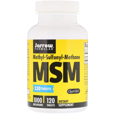 Jarrow Formulas, MSM, metilsulfonilmetano, 1000 mg, 120 tabletas