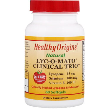 Healthy Origins, trío clínico natural de lyc-o-mato, 60 cápsulas blandas