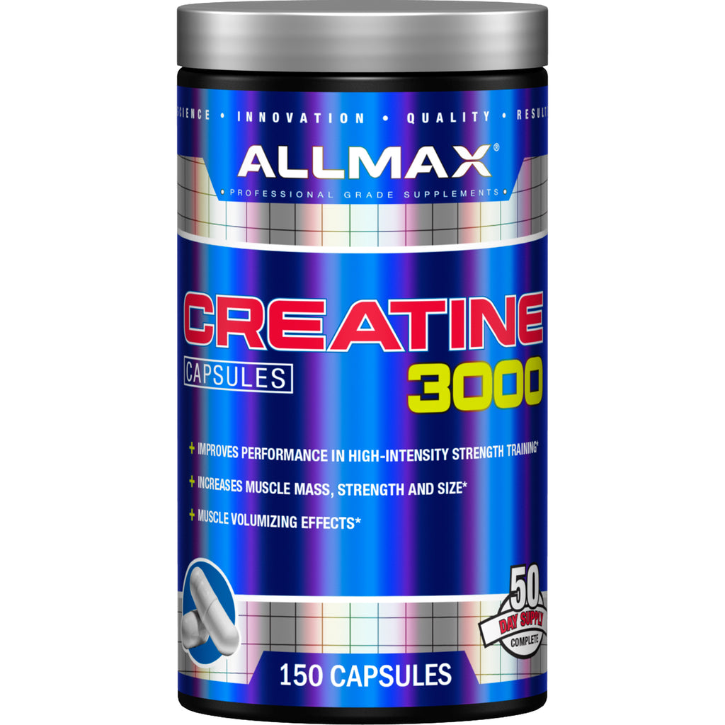 Nutrição Allmax, creatina 3000mg, 150 cápsulas