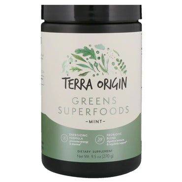 Terra Origin, Greens Superfoods, 민트, 270g(9.5oz)
