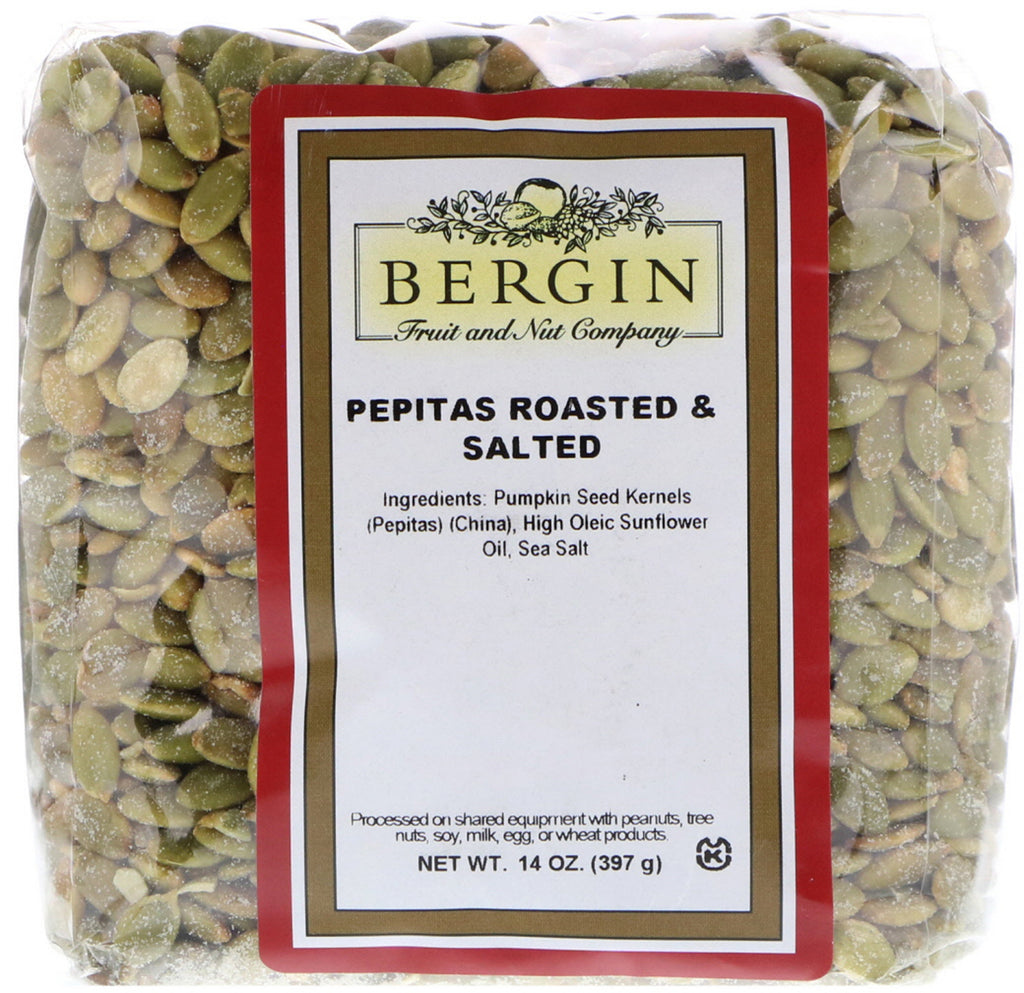 Bergin Fruit and Nut Company, Pepitas asadas y saladas, 14 oz (397 g)