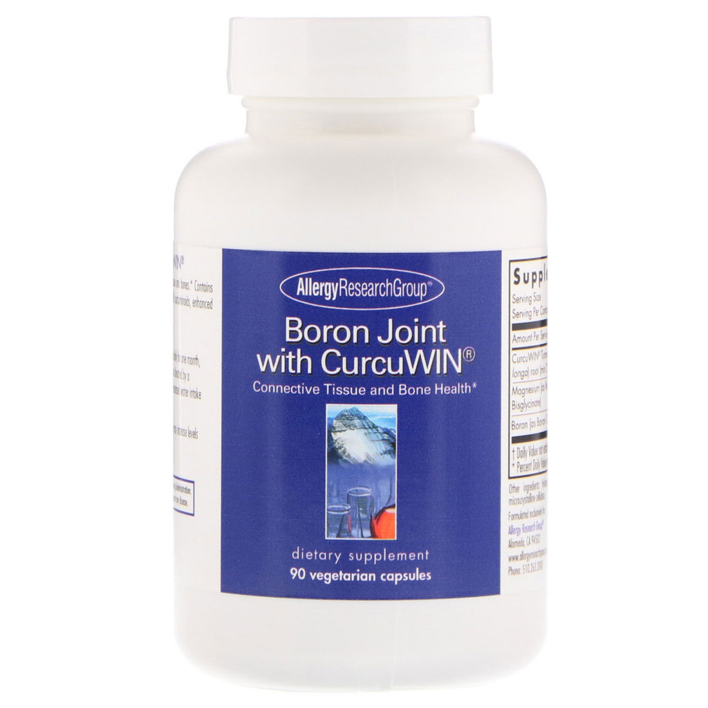 Allergy Research Group, Boron Joint with CurcuWin, 90 Vegetarian Capsules