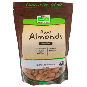 Now Foods, Raw Almonds, Unsalted, 16 oz (454 g)