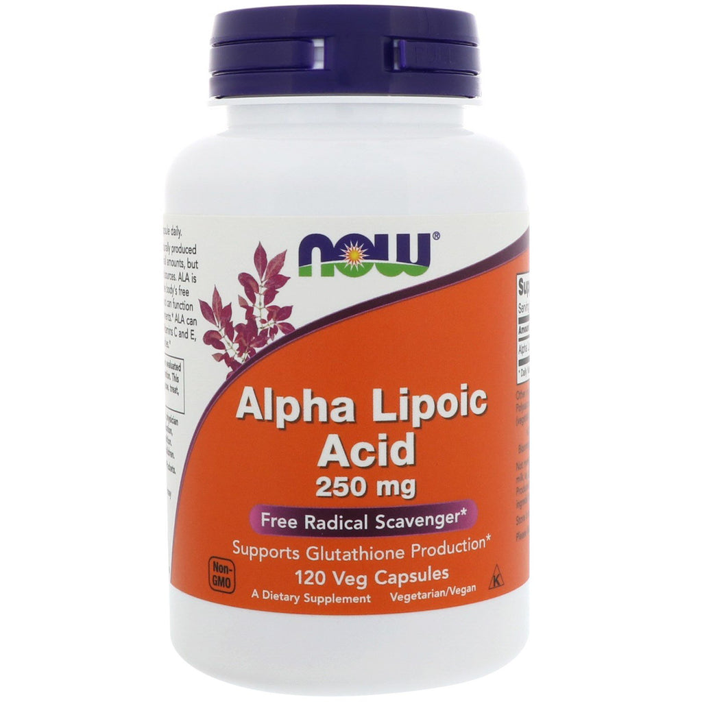 Now Foods, acid alfa lipoic, 250 mg, 120 capsule vegetale