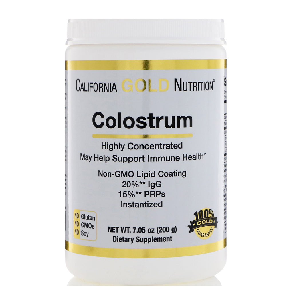 California Gold Nutrition, Colostrum, Høykonsentrert, Instantized, rBST-fri, 7,05 oz (200 g)