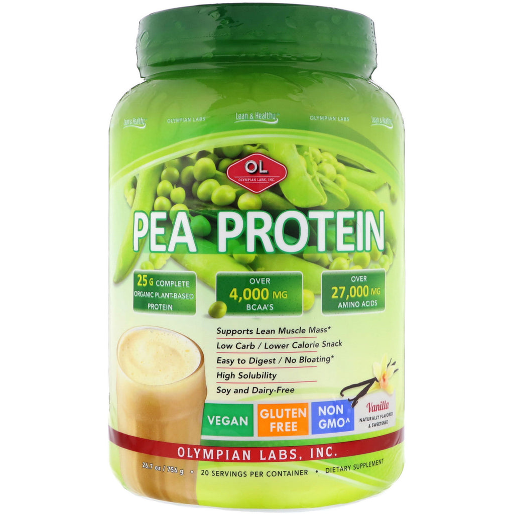 Olympian Labs Inc., Lean & Healthy Pea Protein, Vanilla, 26.7 oz (756 g)
